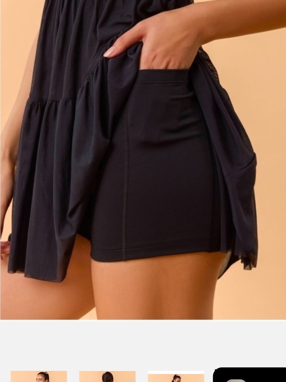 Blogilates Sweetheart Babydoll Black Dress - Picture 3 of 8